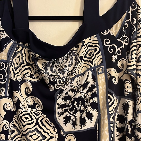 JM. Collection Summer Top Blue/tan XL - Picture 4 of 4